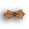 Cork men's bow tie in subtle gold look - pointed shape