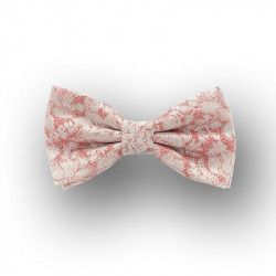 bow tie red ivory-cream silk - straight shape