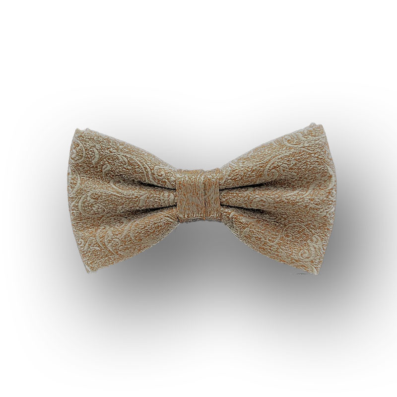 Men's bow tie woven silk - cappucino - straight shape