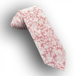Krawatte rot / ivory-creme aus Seide
