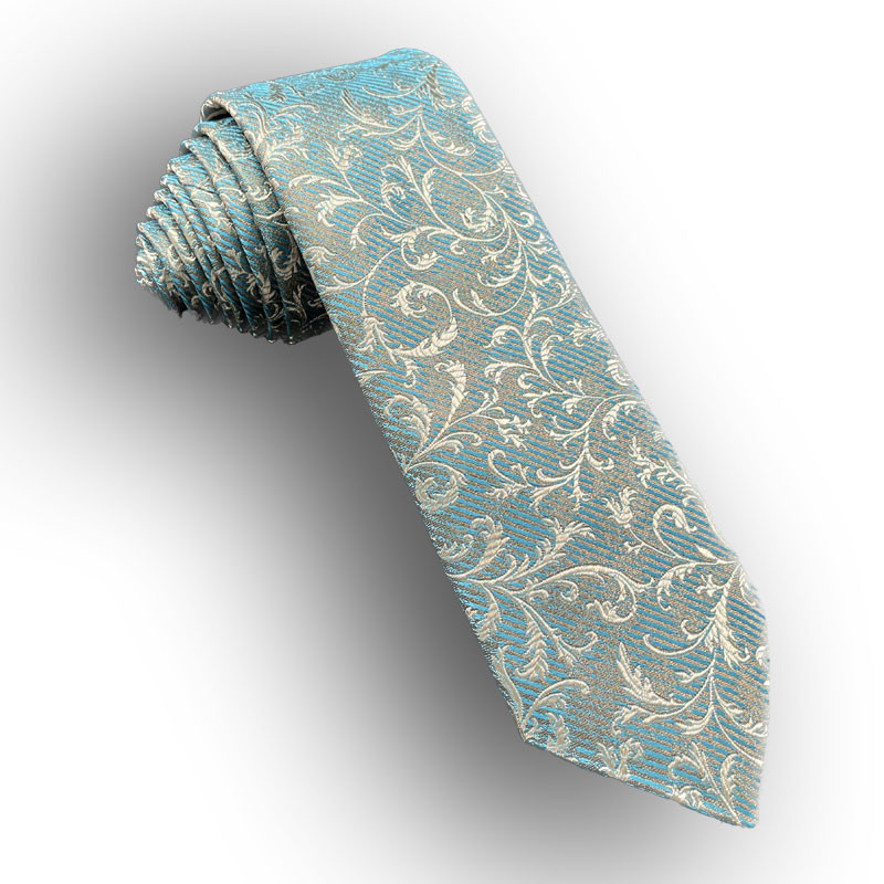 Krawatte grün / ivory aus Viscose / Polyester