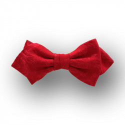 red silk men bow tie - pointed shape