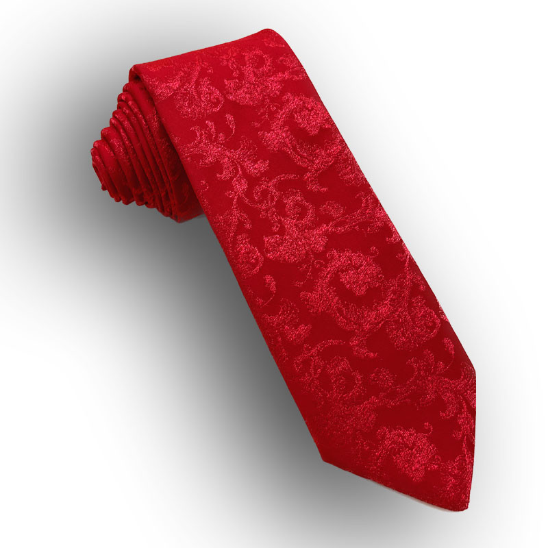 Woven silk tie - red
