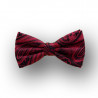 Men's bow tie woven silk - bordeaux/black - straight shape