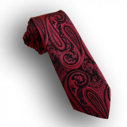 Krawatte bordeaux / schwarz aus Seide
