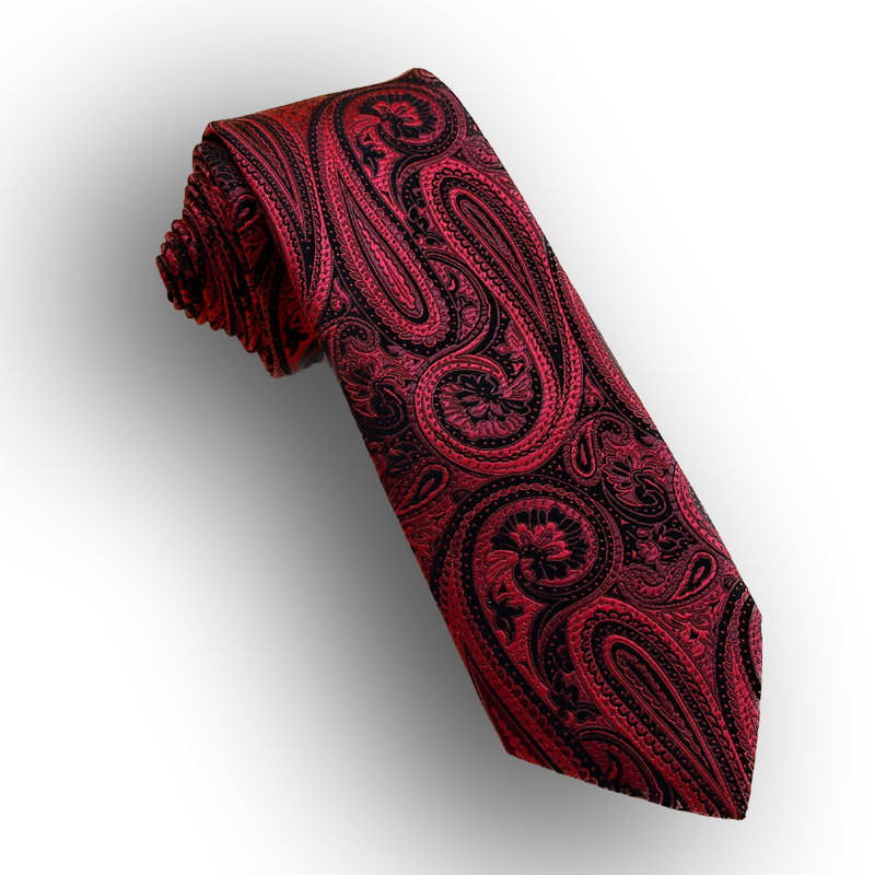 Krawatte bordeaux / schwarz aus Seide
