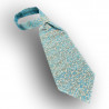 Woven polyester ascot - turquoise/gray