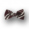 Bow tie bordeaux / silver silk - cotton