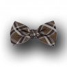Bow tie golden brown / silver silk - cotton