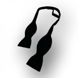 Black polyester self-tie bow tie